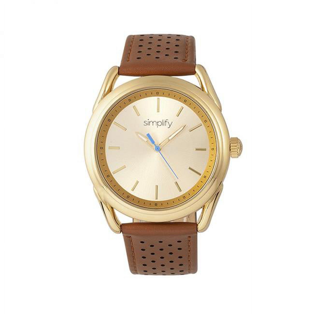 Gold Leather-Band Watch R4403