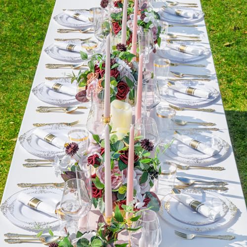 350PCS Gold Plastic Dinnerware Set A36433
