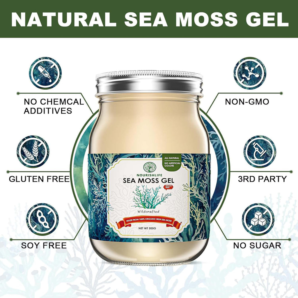 18 oz Natural sea Moss Gel, 1 Bottle M90360