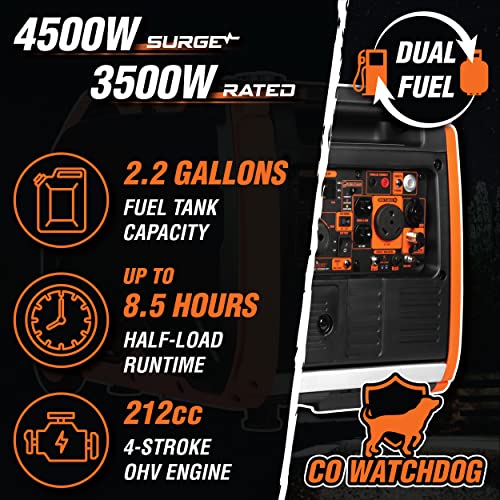 6800-Watt Dual Fuel Portable Inverter Generator with Electric Start J9707