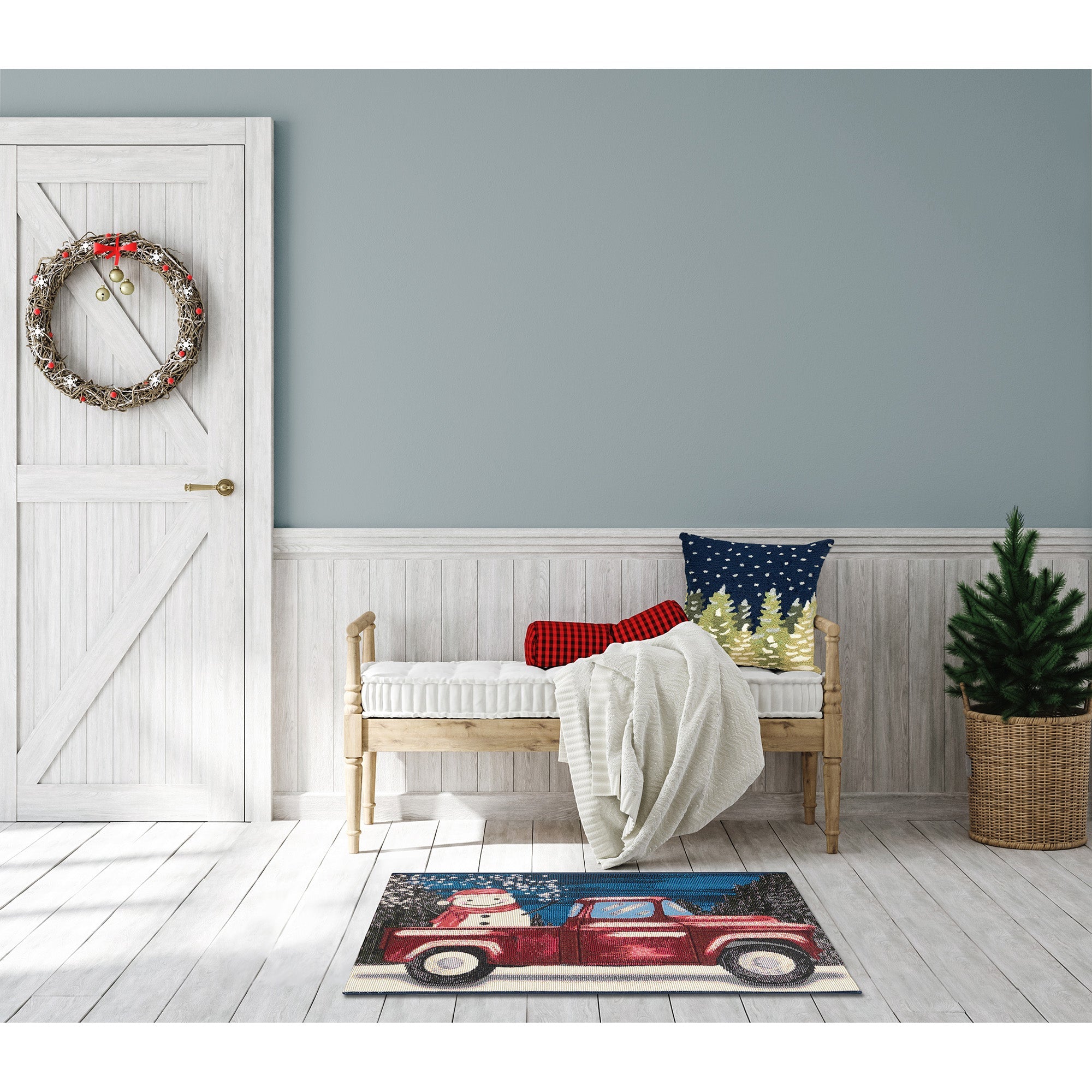 Esencia Truck Load Of Cheer Indoor Outdoor Mat