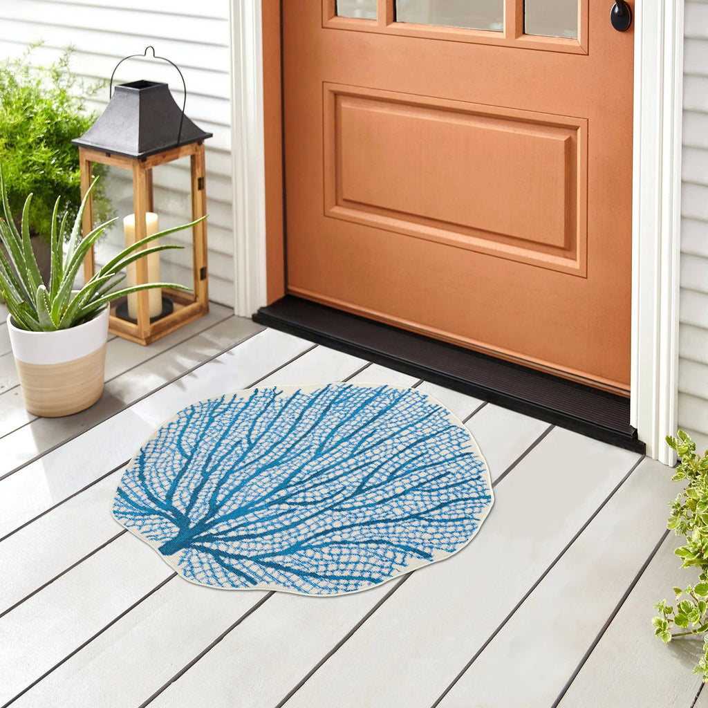 Esencia Coral Fan Indoor Outdoor Mat