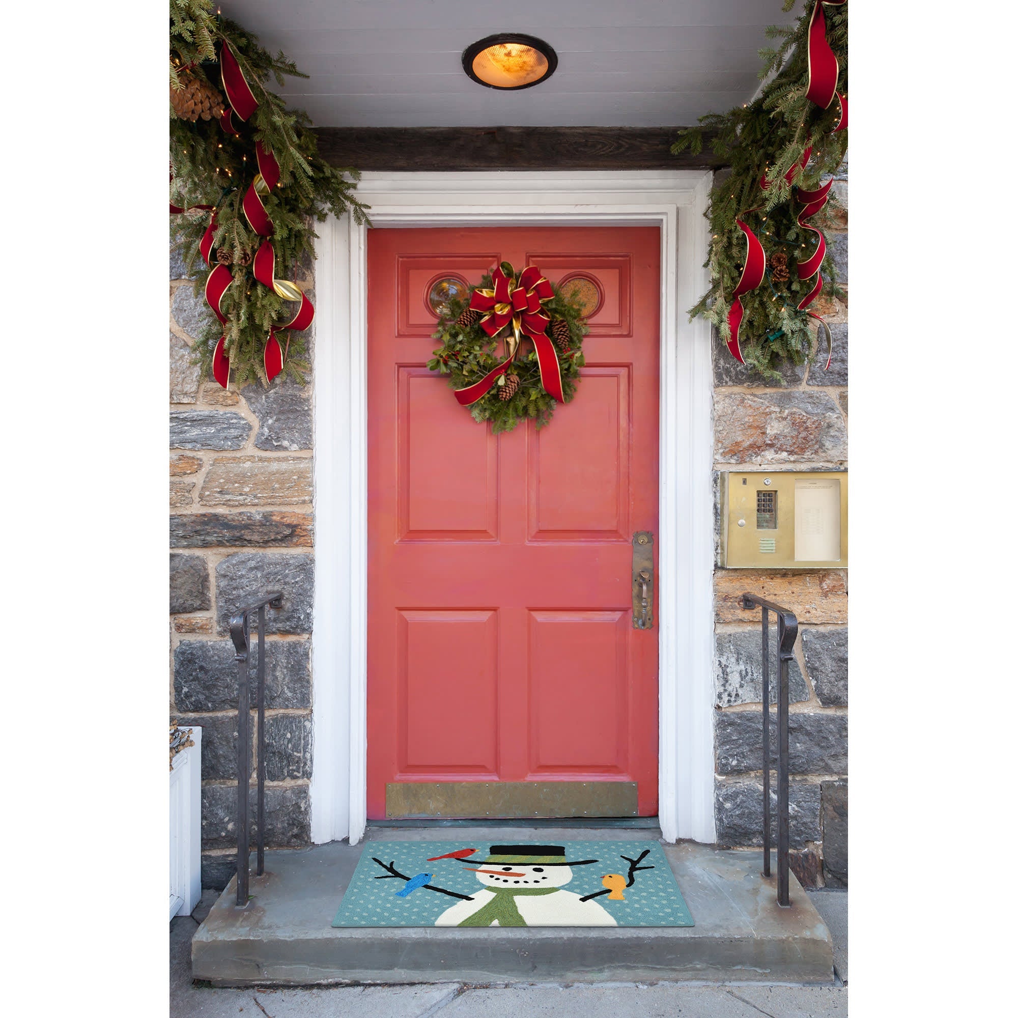 Frontporch Snowman And Friends Indoor Outdoor Mat