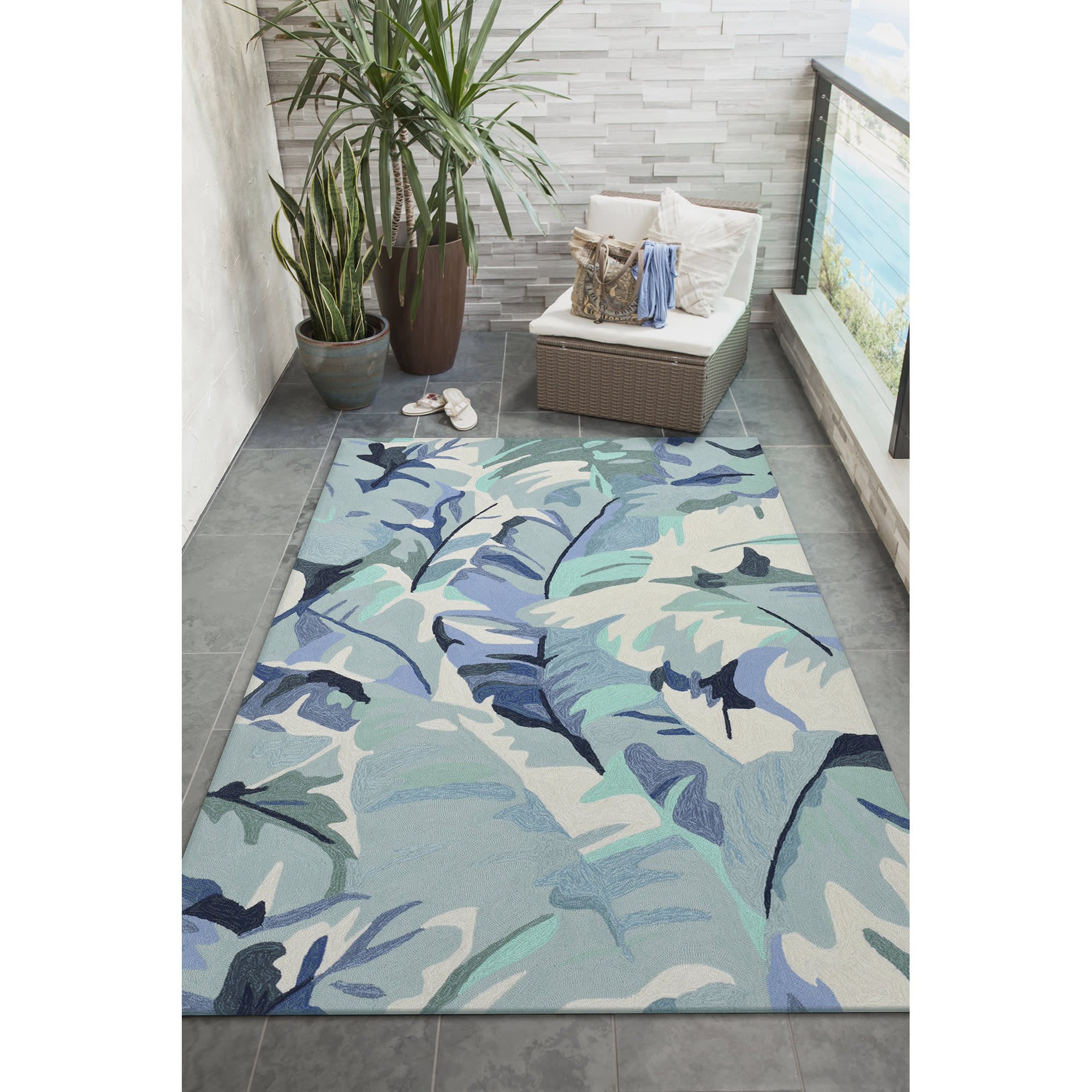 Capri Palm Leaf Indoor Outdoor Area Rug
