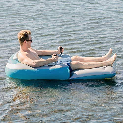 Grey with Turquoise Motorized Swimming Pool Lounger Y596