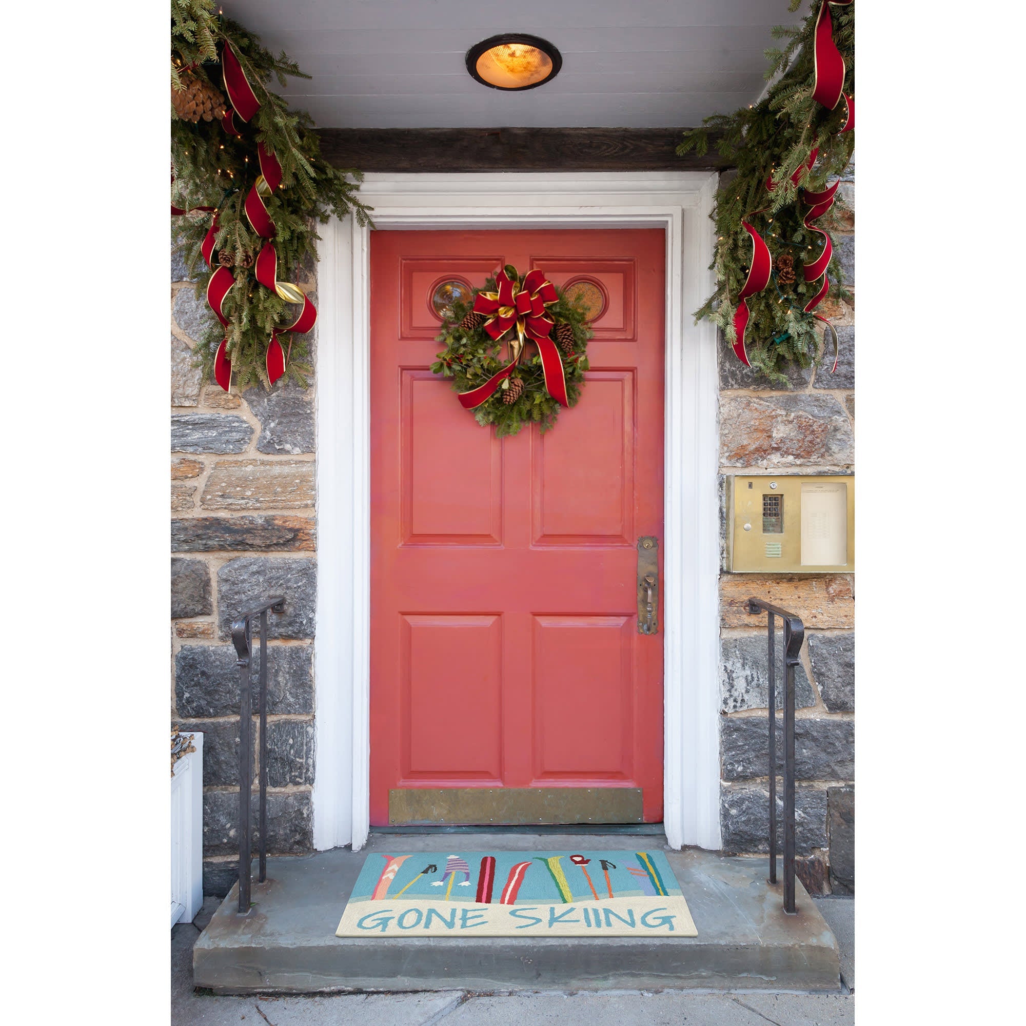 Frontporch Gone Skiing Indoor Outdoor Mat