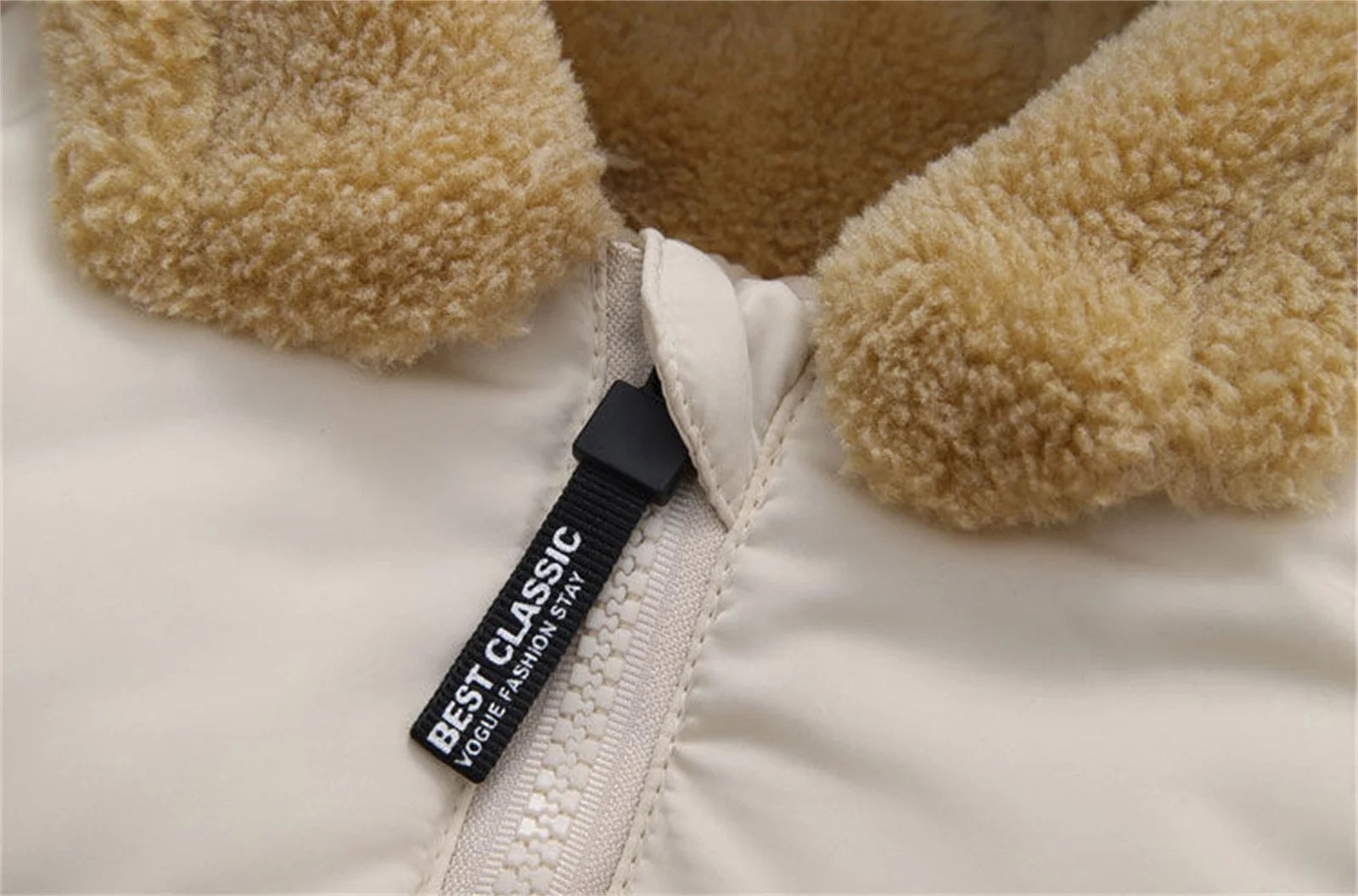 Beige Bear Ears Hooded Padded Jacket Z6842