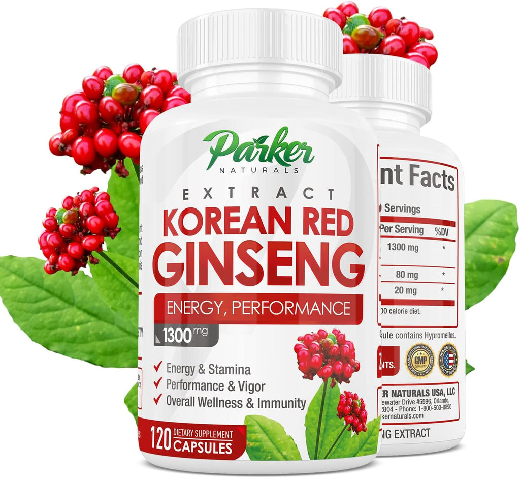 Korean Red Panax Ginseng Extract 1300MG 20% Ginsenosides 120 Caps Z5560