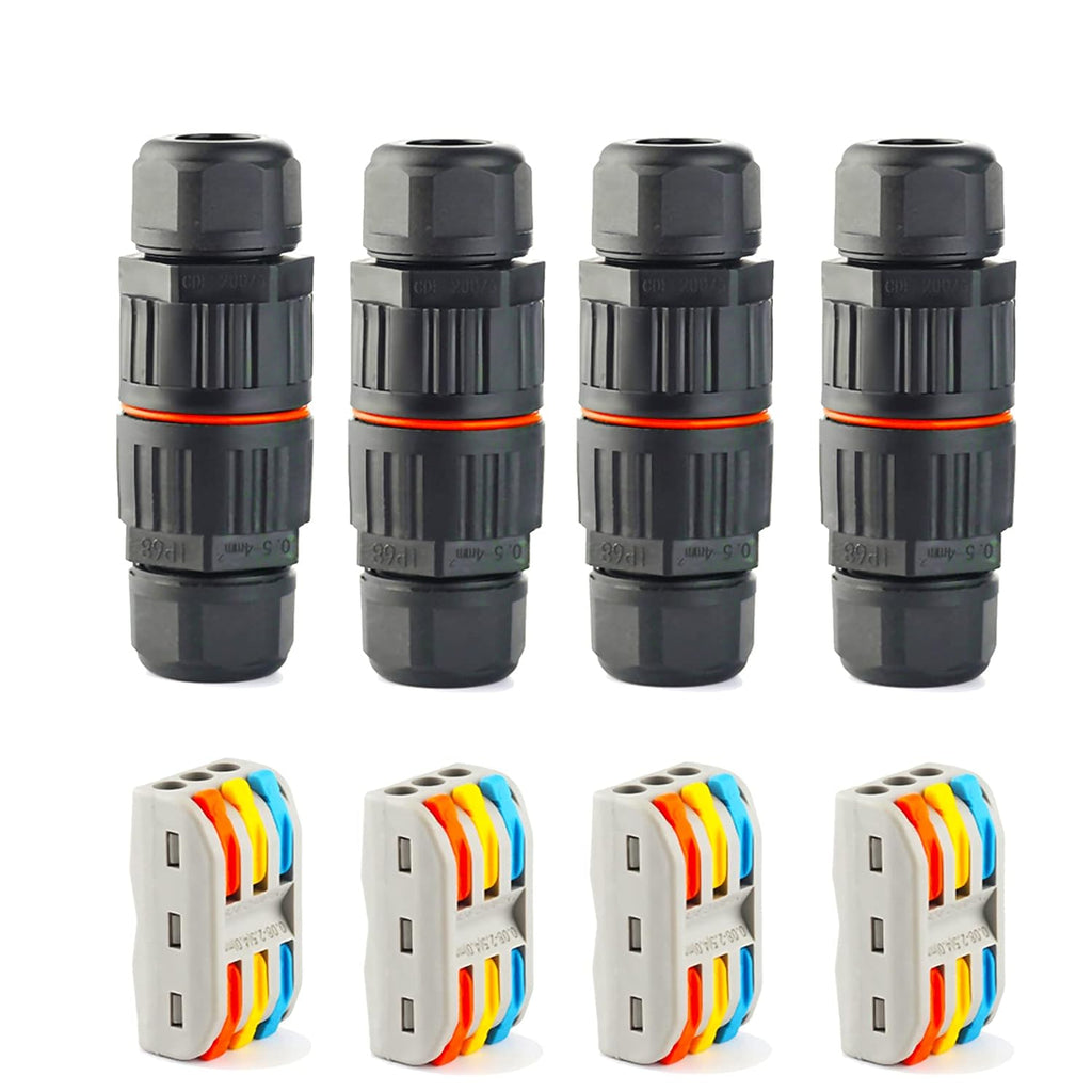 4 Pack IP68 Black Junction Box K481