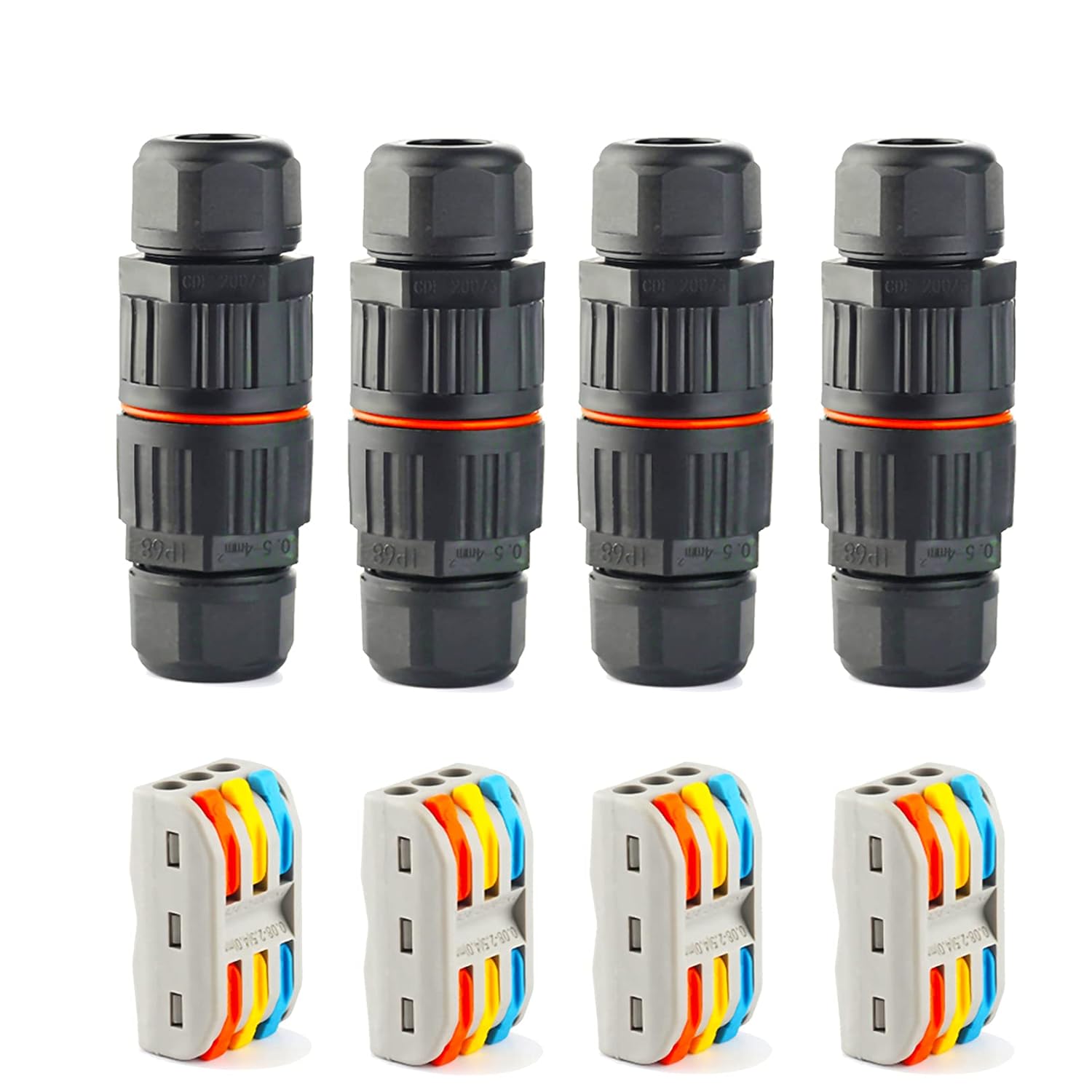4 Pack IP68 Black Junction Box K481