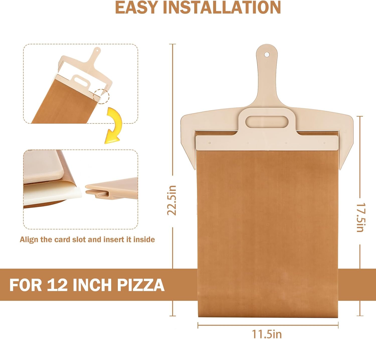 12 inch Non-Stick Pizza Peel with Handle J74725