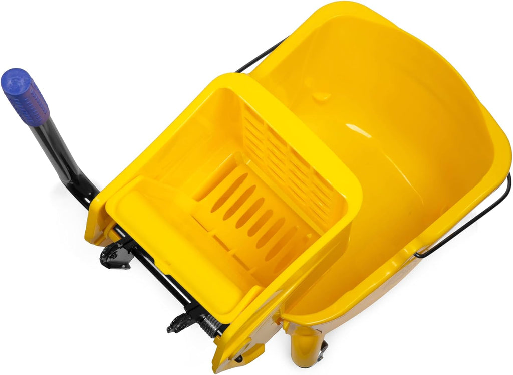 26-Quart Rolling Mop Bucket with Down Press Wringer D690605
