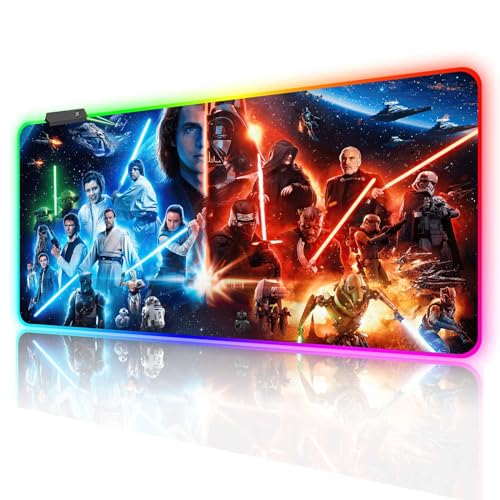 31.5"X15.7" RGB Mouse Pad with Anti-Slip Rubber Base Stitched Frame A855786