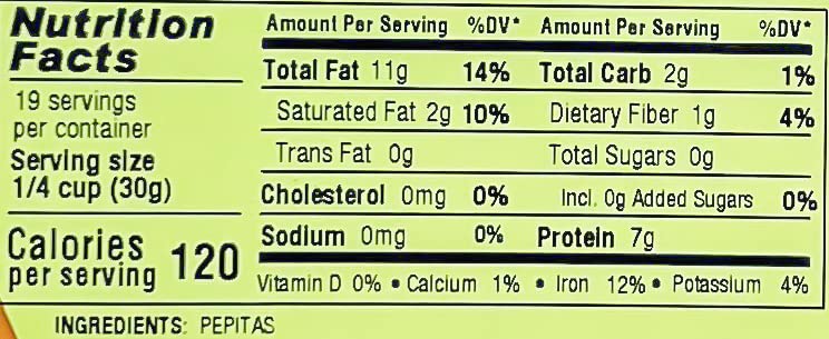 Pumpkin Seeds Shelled Pepitas Raw 20 Oz. Pack of 2 K327664
