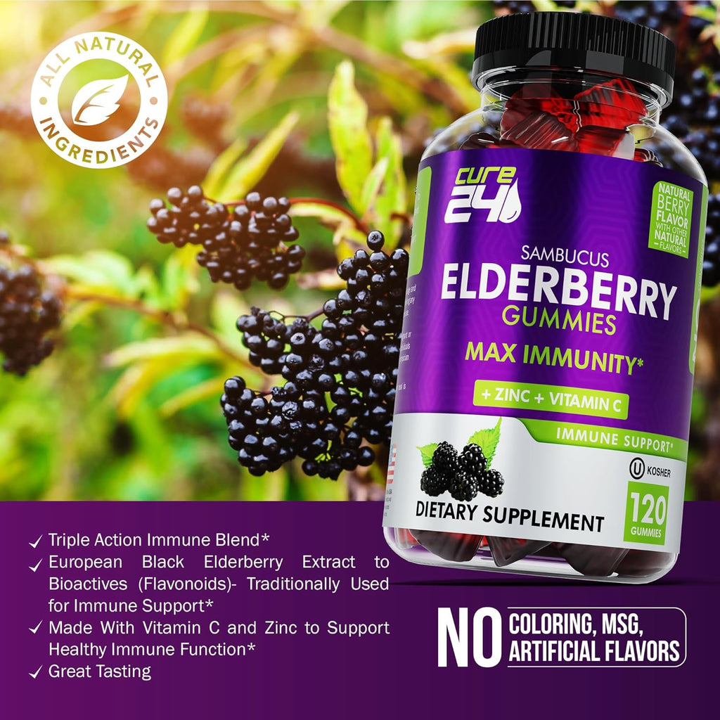 Elderberry Gummies with Vitamin C and Zinc 120 Count B555900
