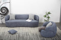 Curved Boucle Couch (Orange, 3 Seat) X913
