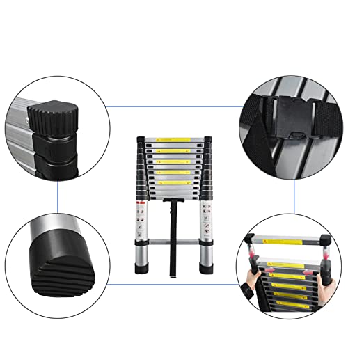 Aluminum Extendable Folding Telescoping Ladder, 330 lbs Capacity, 14.5FT O664529