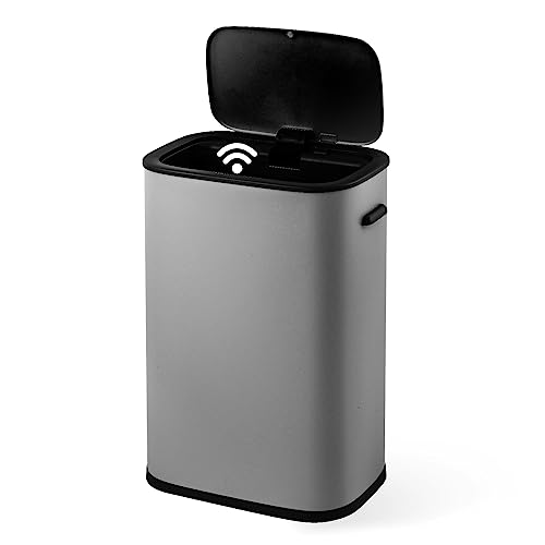60L Stainless Steel Dual Trash Can and Recycling Bin Y24065
