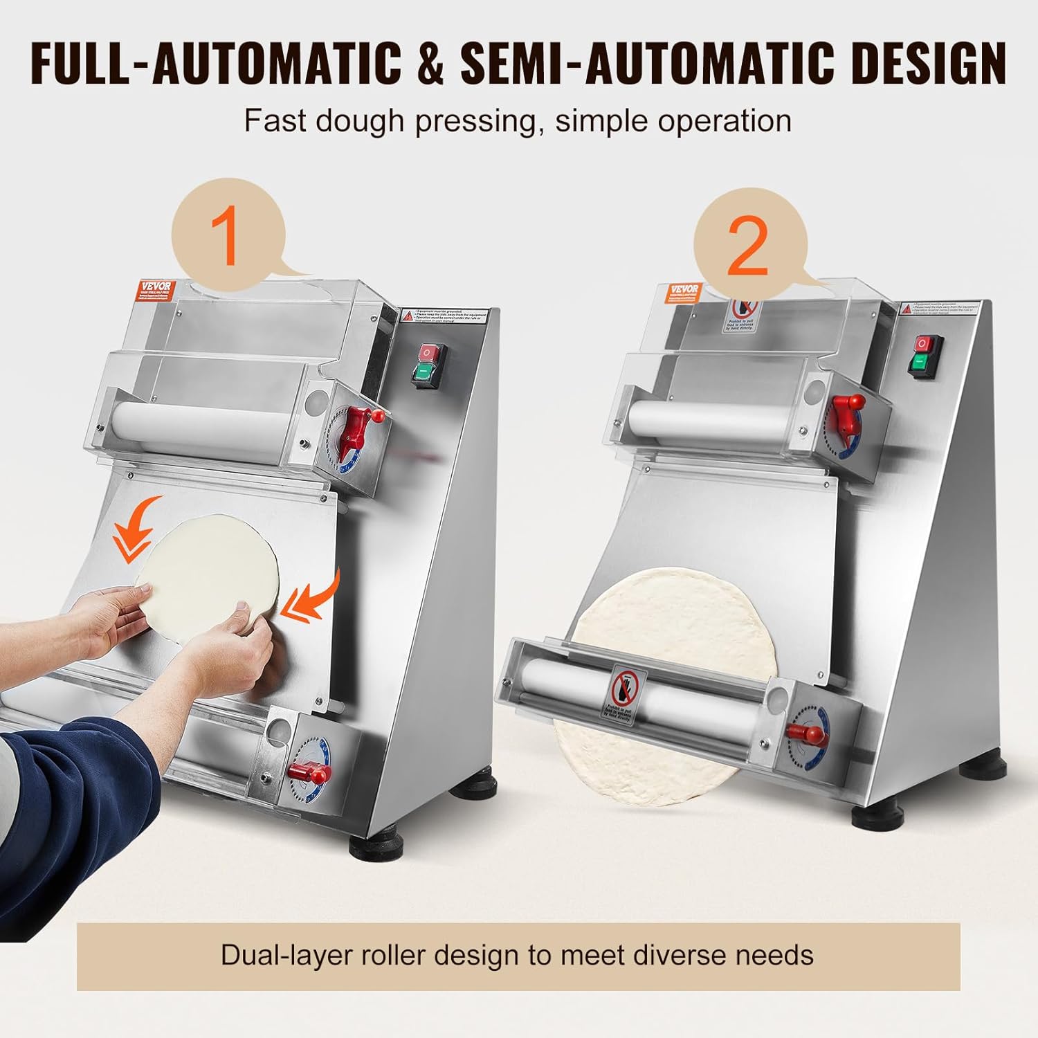 Stainless Steel Automatic Commercial Pizza Dough Roller Sheeter L2552