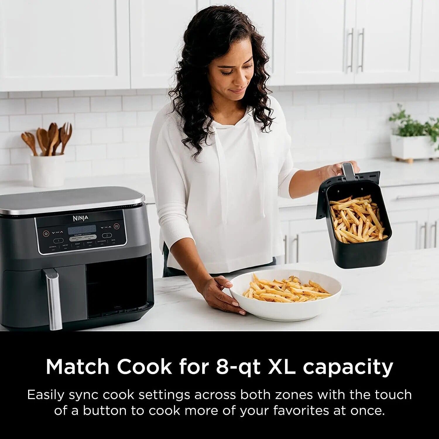 8 Quart DualZone 2-Basket Air Fryer, Grey C654538
