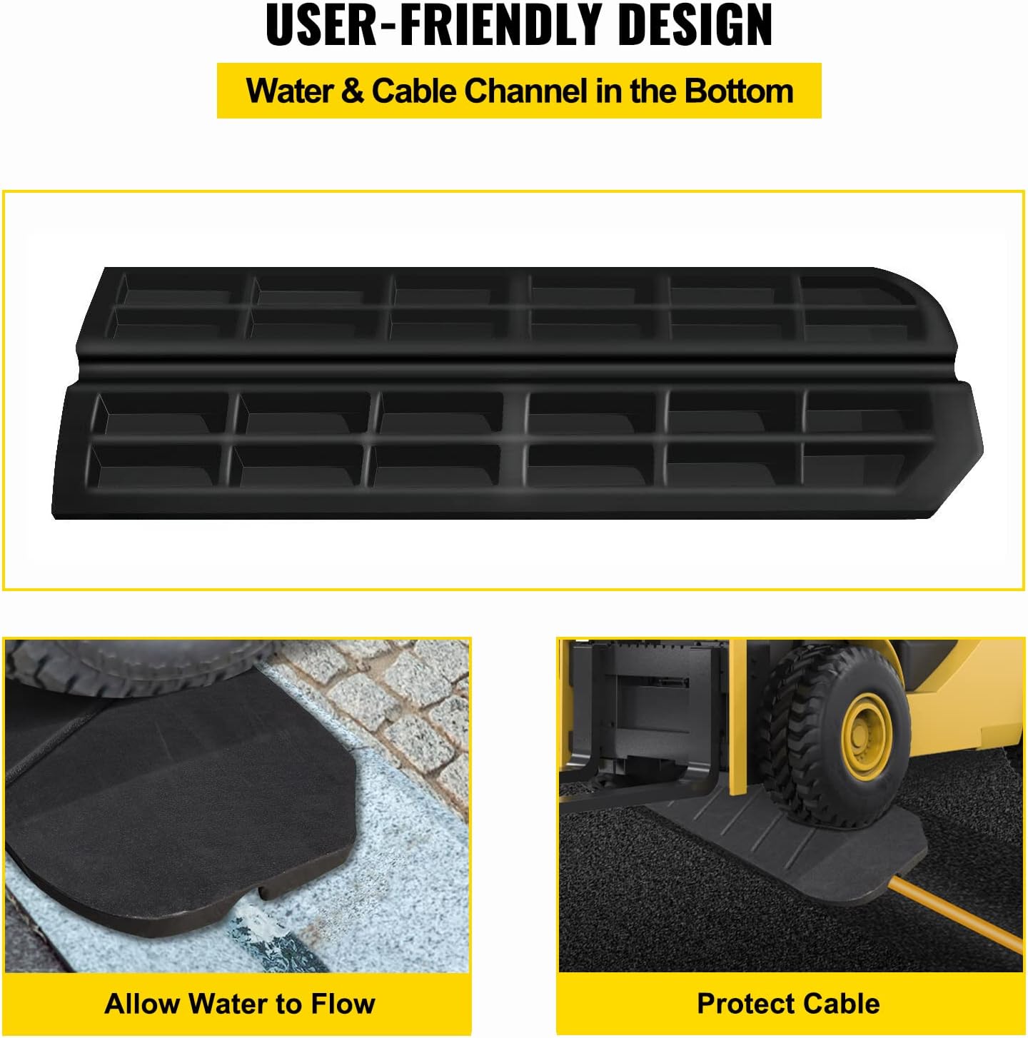 5 Pack Heavy Duty Rubber Driveway Ramps Z6596