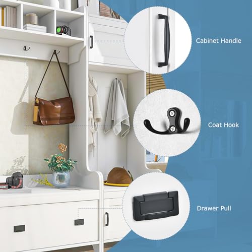 White Hall Tree with Bench and Shoe Storage S61123