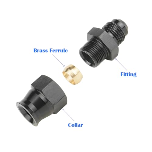 Aluminum Alloy Black Anodized 3/8" Straight Compression Fitting Adapter V842