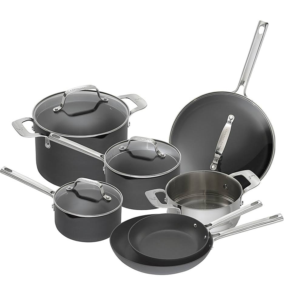 11-Piece Hard Anodized Cookware Set Black N412313