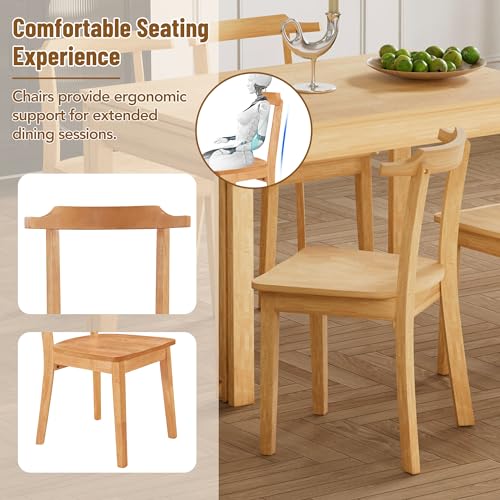 5-Piece Extendable Dining Table Set with 4 Chairs and Pull-out Side Table T718