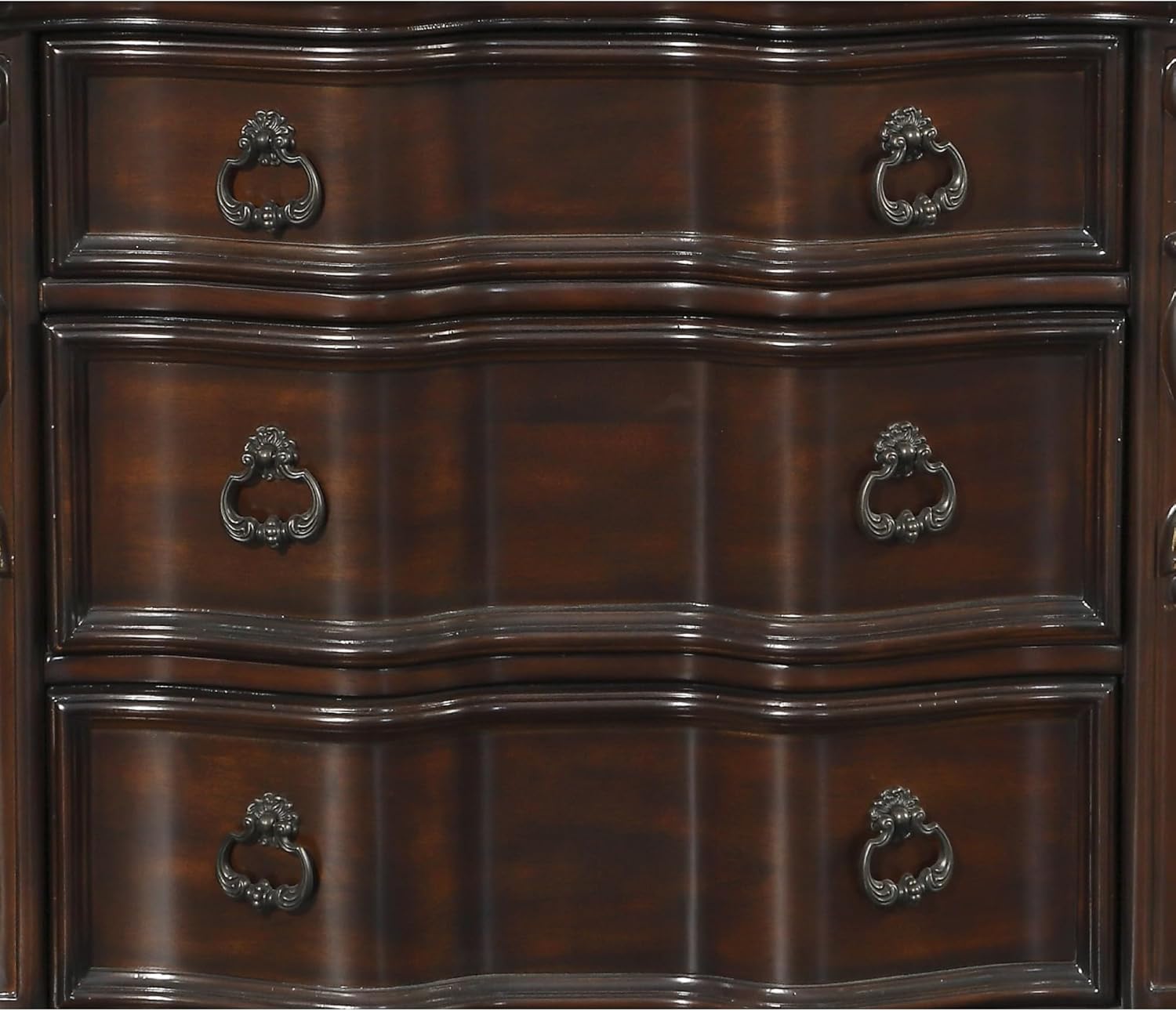 Cherry Finish Nightstand of 3 Drawers J3984
