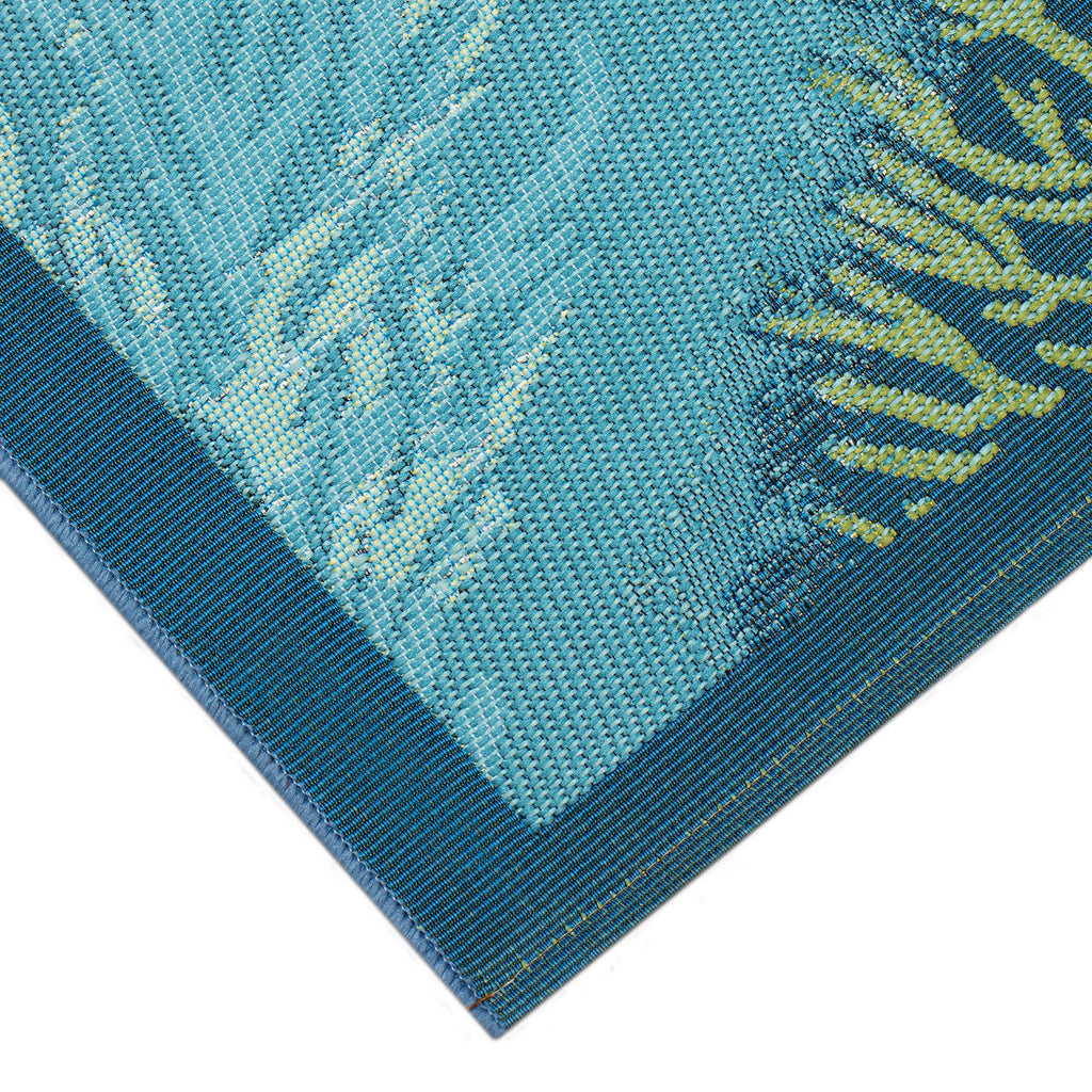 Esencia Coral Garden Indoor Outdoor Mat with Non-Skid Backing