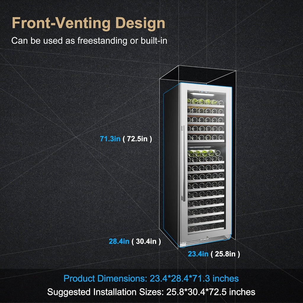 153 Bottle Built-in Dual Zone Stainless Steel Wine Cooler M48695