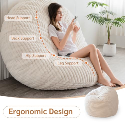 3 in 1 Bean Bag Chairs with High-Density Foam Filling V658