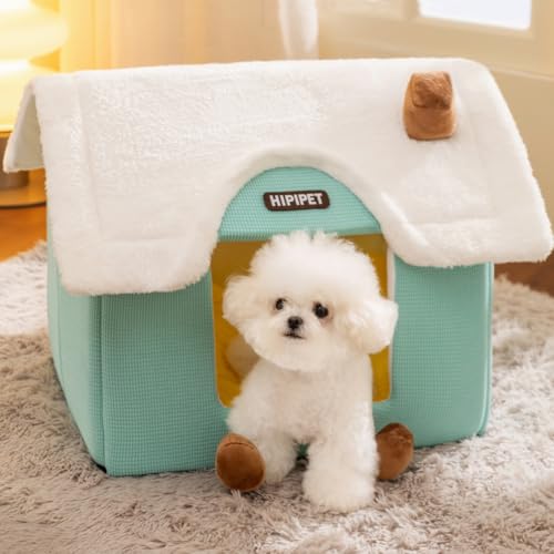 Plaid Cat Bed Cave with Removable Cushion E5647