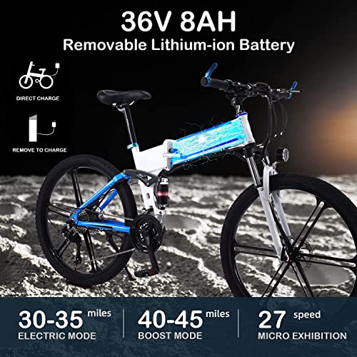 26" 350W 36V 10A Foldable Electric Bike with Removable Battery A819