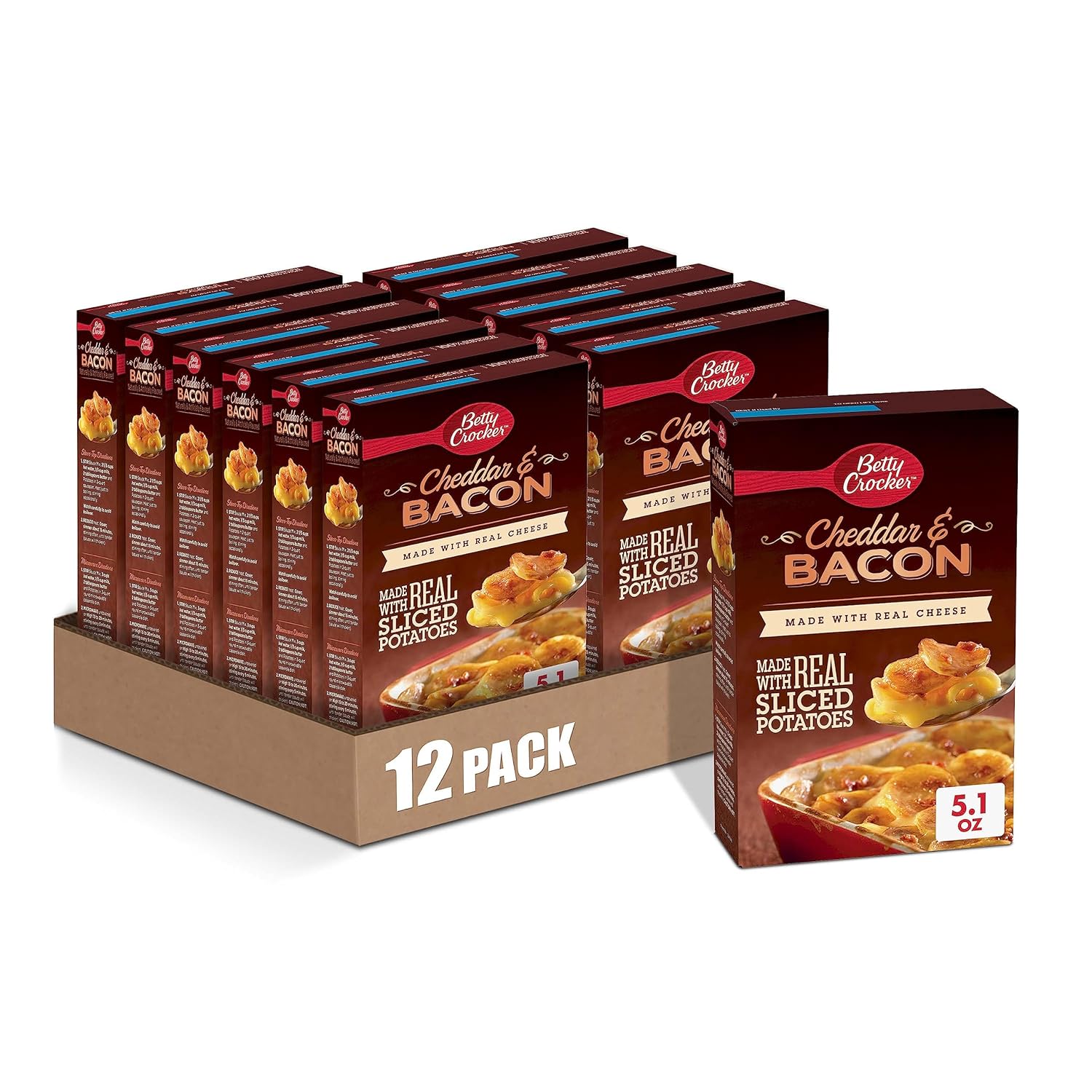 Cheddar and Bacon Potatoes, 5.1 oz (Pack of 12) O8695