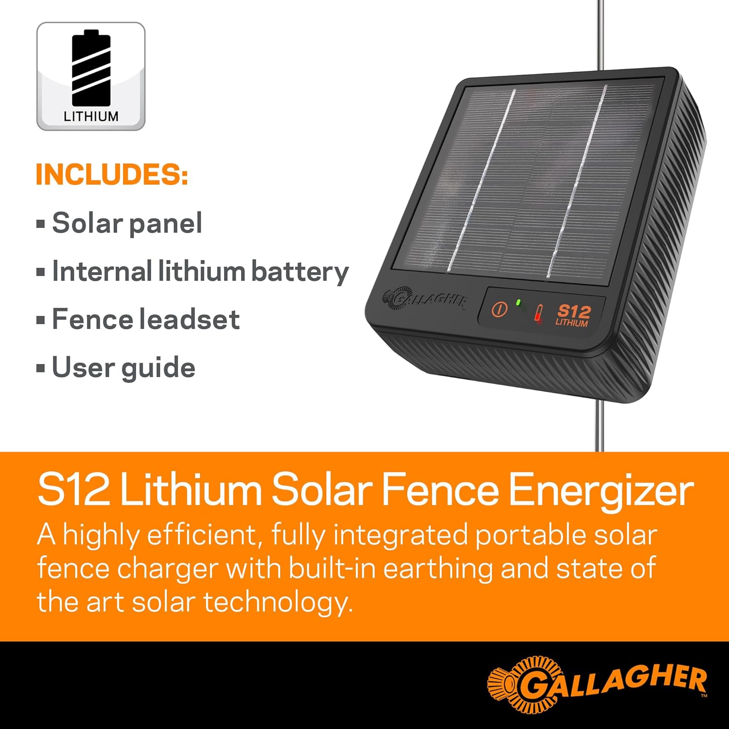 Solar Electric Fence Charger 0.12 Stored Joule Energizer I203