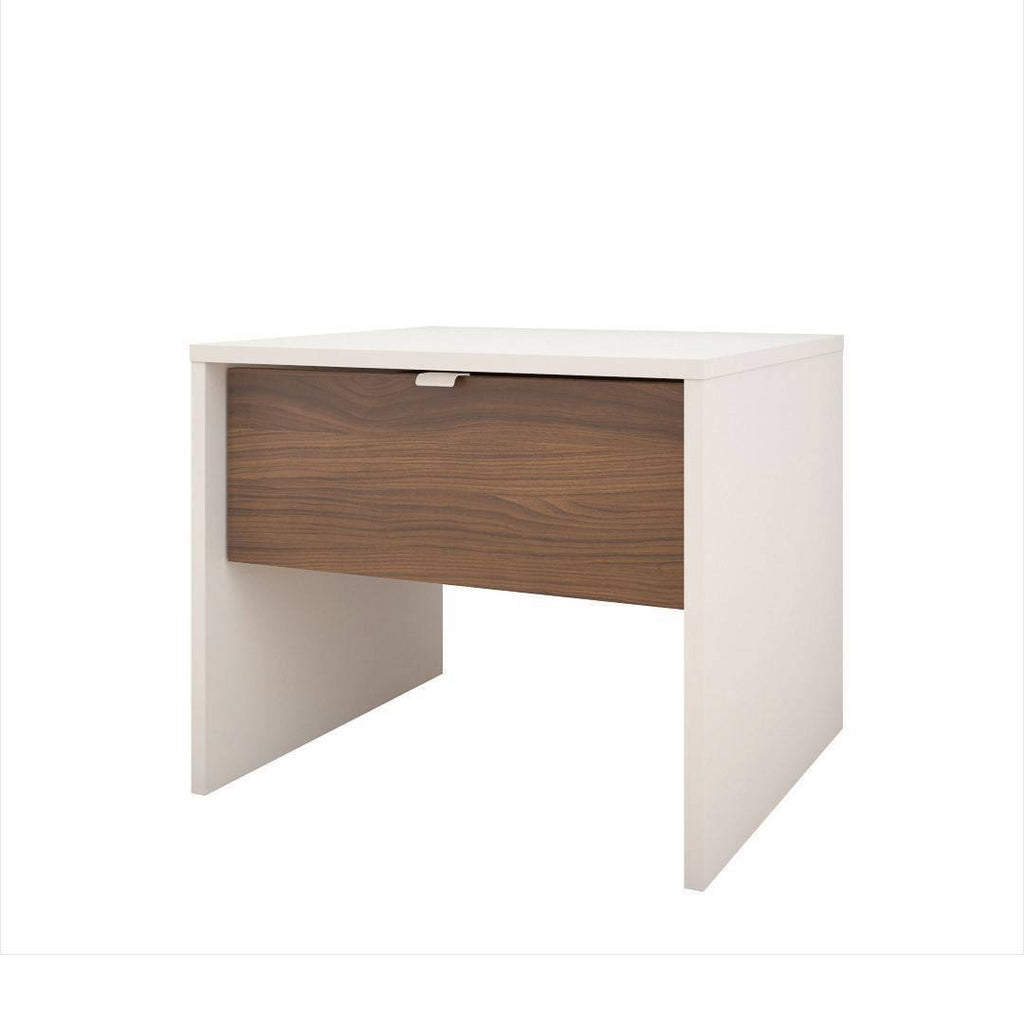 3 Piece Queen Size Bedroom Set, Walnut & White U350914