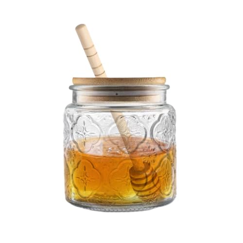 Airtight Glass Honey Jar with Wooden Lid, 17oz W1784