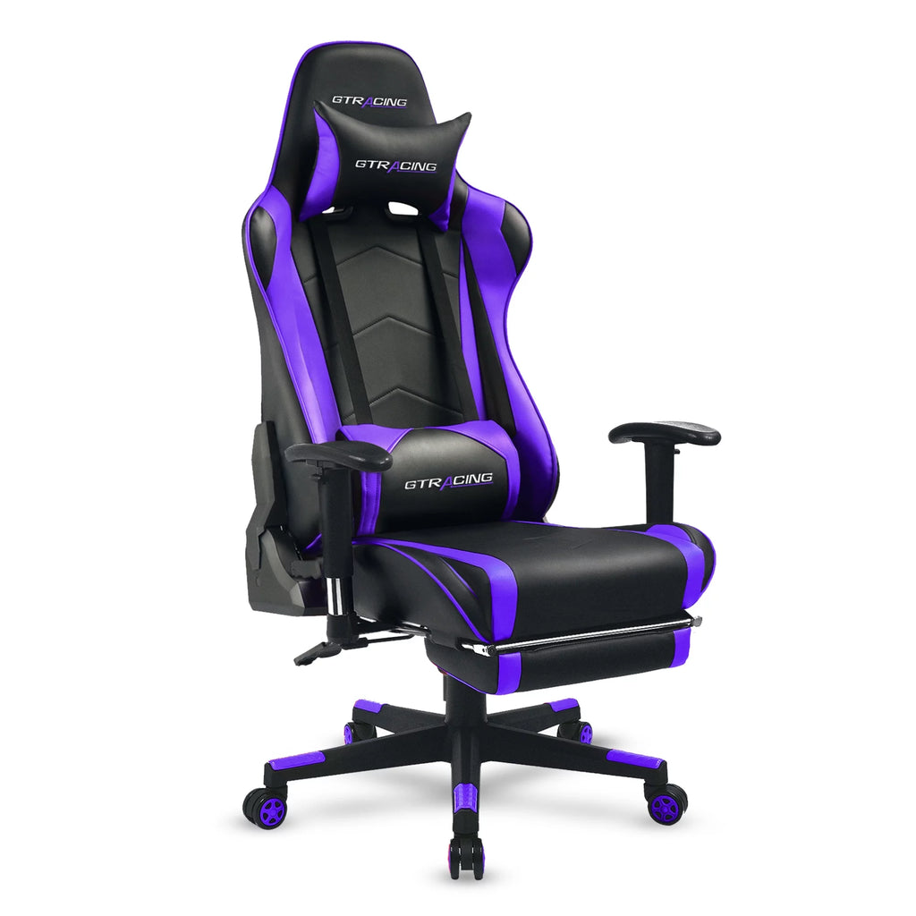 Purple PU Leather Gaming Chair with Footrest Z4292