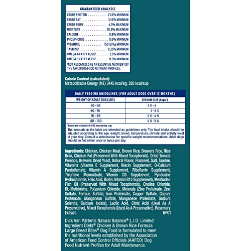 26 Pound Limited Ingredient Dry Dog Food with Lamb & Brown Rice N1094