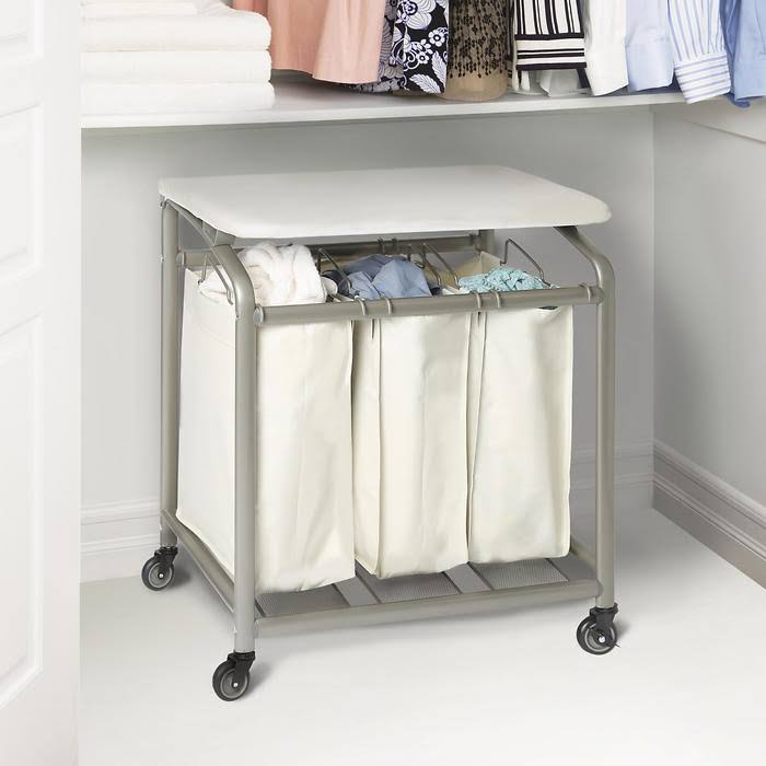 3-Bag Laundry Sorter with Folding Table X320669