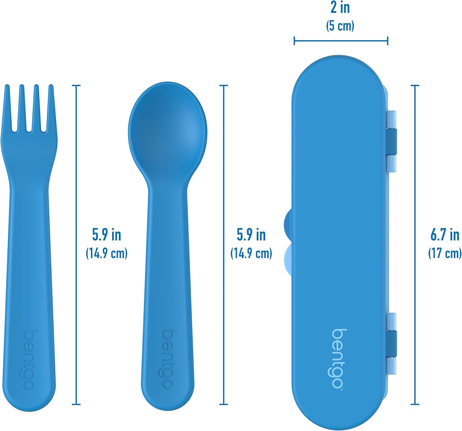 Kids Chill Lunch Box (Green/Navy) With Reusable Plastic Utensils (Blue) M762127