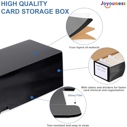 White Cardboard Card Storage Box with Dividers, pack of 3 U335474