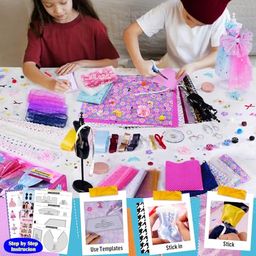 800+Pcs Fashion Designer Kit with 6 Mannequins Sewing Kit A82925