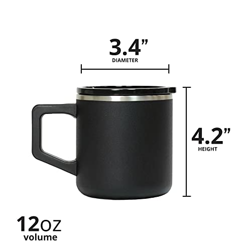 16oz Triple Wall Stainless Steel Insulated Coffee Mug with Lid W9339