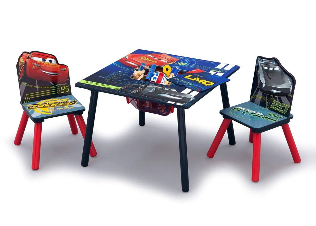 Toy Organizer and Kids Table and Chair Set With Storage (2 Chairs Included) N499