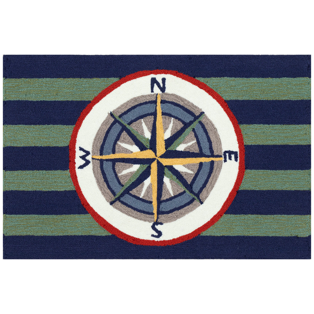Frontporch Striped Compass Indoor Outdoor Mat