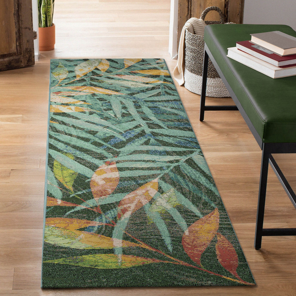 Marina Leaves Indoor Outdoor Area Rug