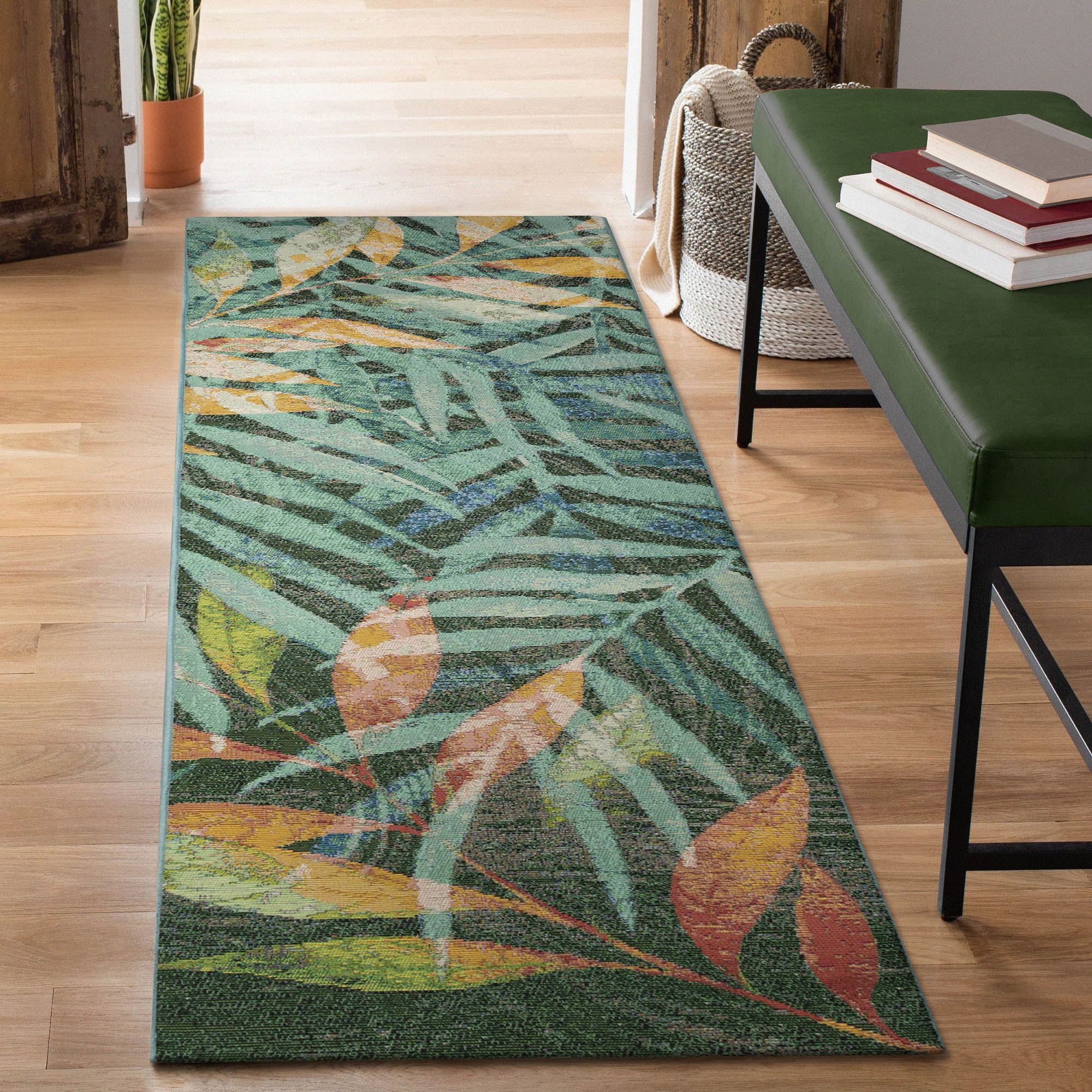 Marina Leaves Indoor Outdoor Area Rug